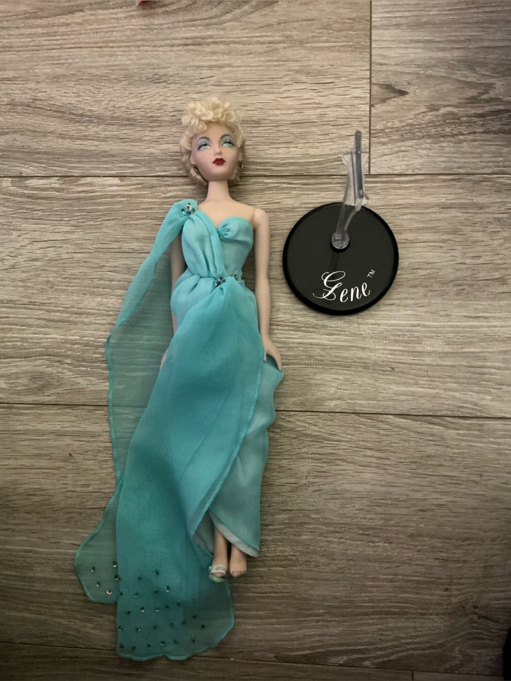 1996 Gene Doll Blue Goddess Doll w/stand